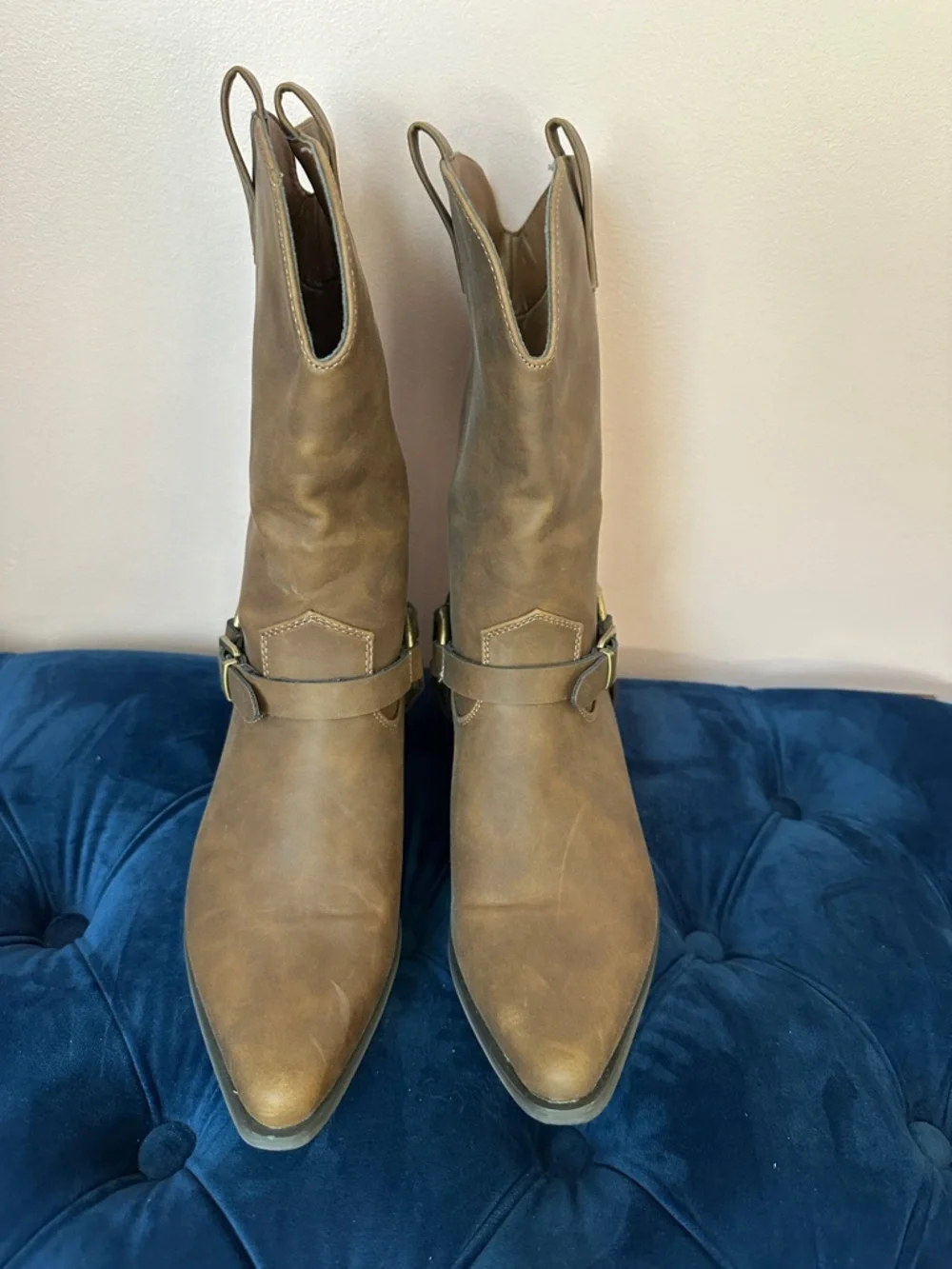 Call It Spring Classic Brown Vegan Leather Western Boots - Women - Picture 2 of 4